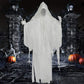 Halloween White Hanging Ghost, Faceless Ghost with Scary Sound Induction and Lighting Effect, Party Yard Decor