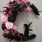 Witchy Celestial Door/Art Halloween Lunar Decor Kitty Lovers Gift